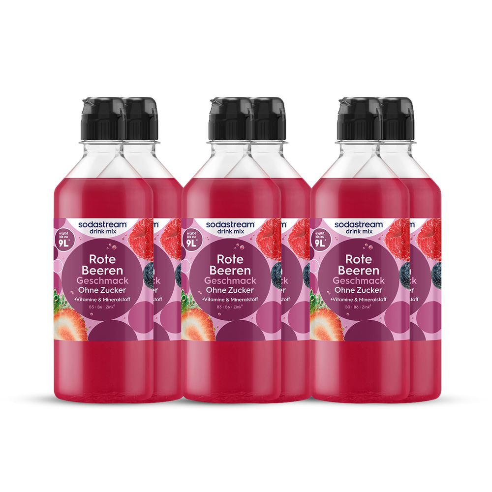 Rote Beeren ohne Zucker Sirup drink mix 440 ml, 6er-Pack