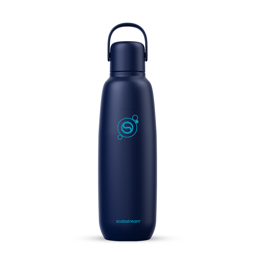 fizz & go Edelstahl Sprudlerflasche (Blueberry) 0,9 L, 1er-Pack sodastream