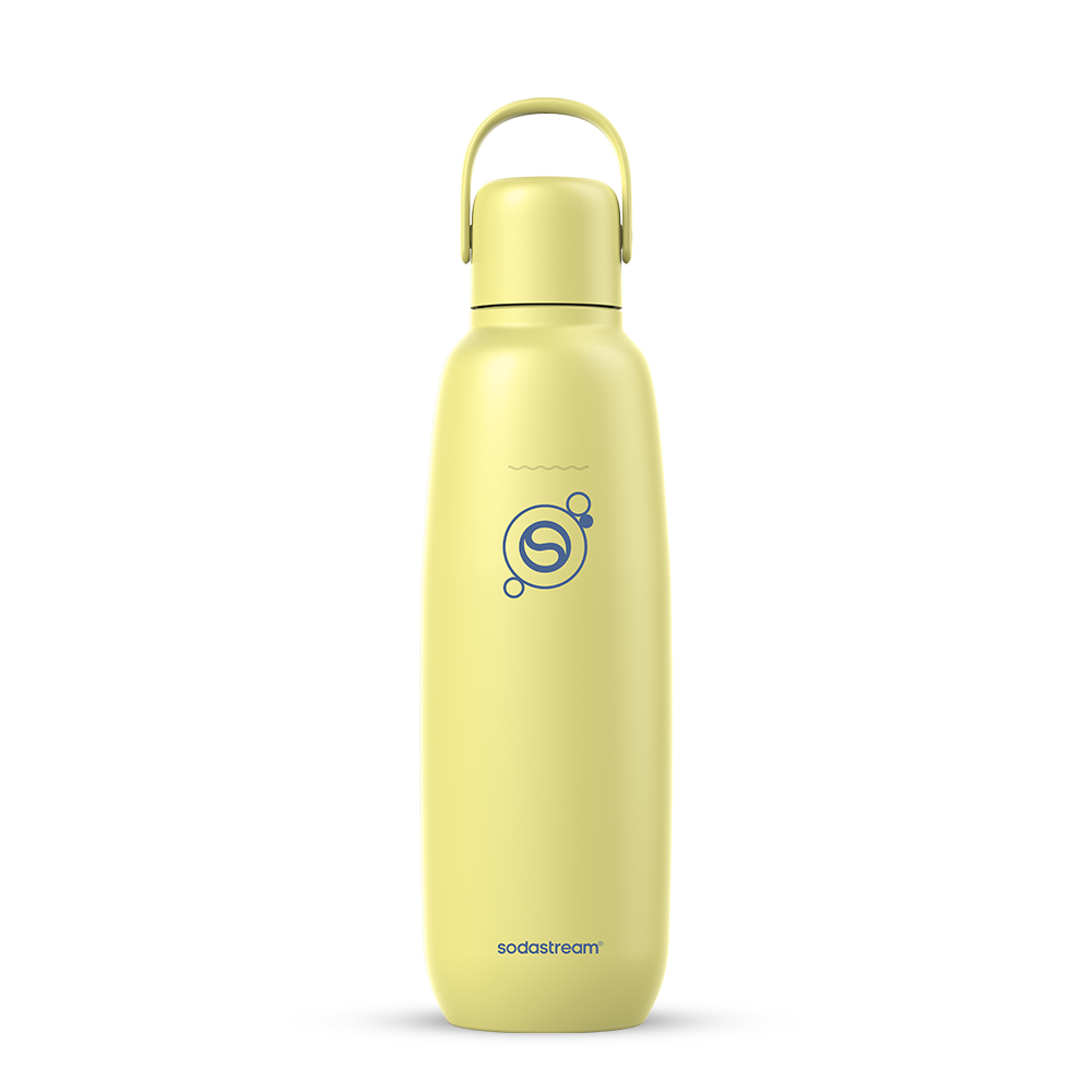 fizz & go Edelstahl Sprudlerflasche (Lemon Zest) 0,9 L, 1er-Pack
