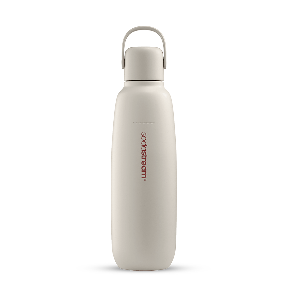 fizz & go Edelstahl Sprudlerflasche (Sand) 0,9L, 1er-Pack