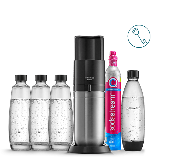 SodaStream E-DUO schwarz mit flasche und quick connect zylinder