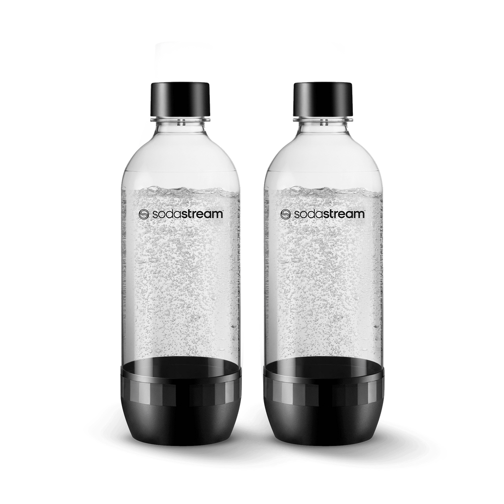 Kunststoffflasche CLASSIC schwarz 1L, 2er-Pack