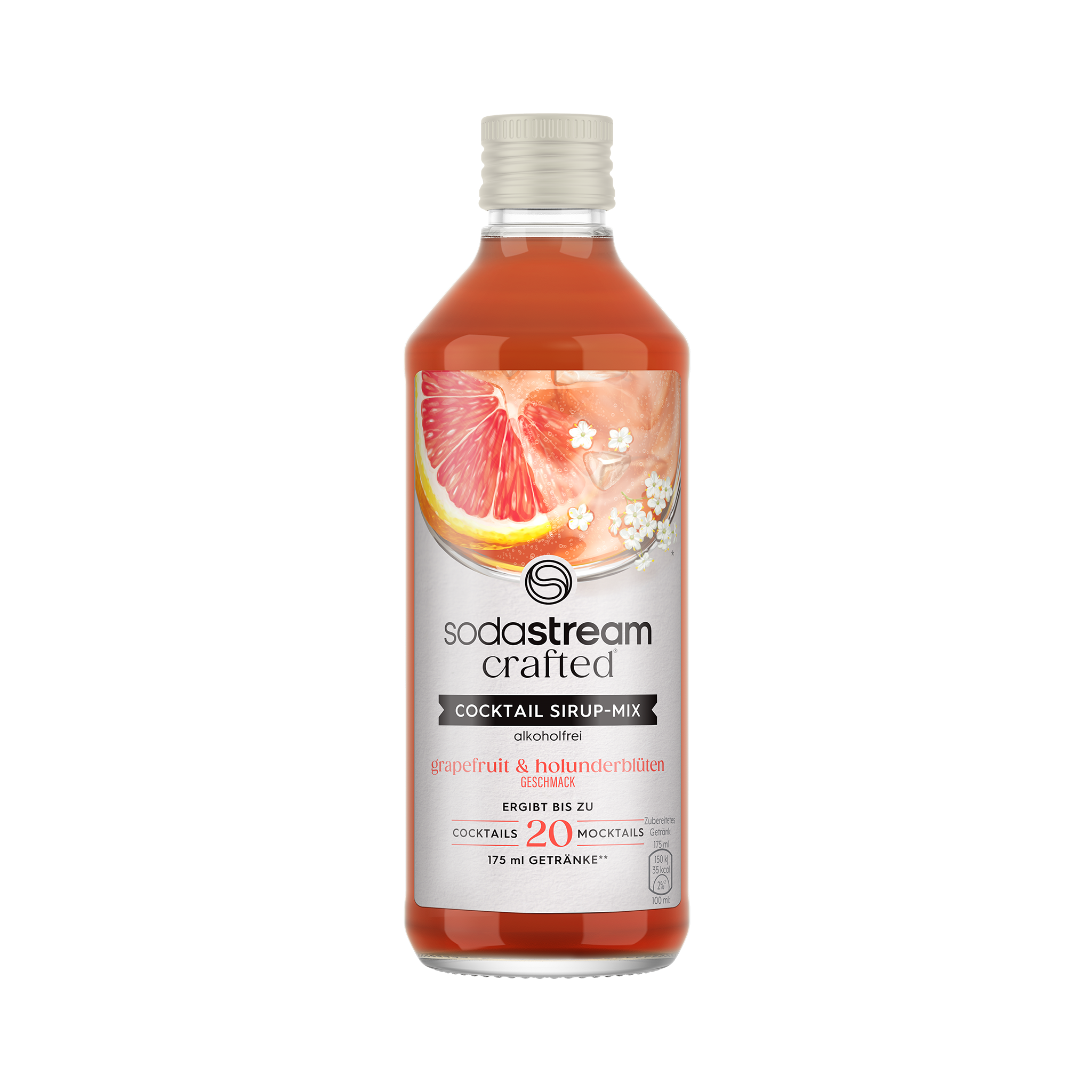 Crafted Cocktail drink mix Grapefruit & Holunderblüte (alkoholfrei) 330ml sodastream