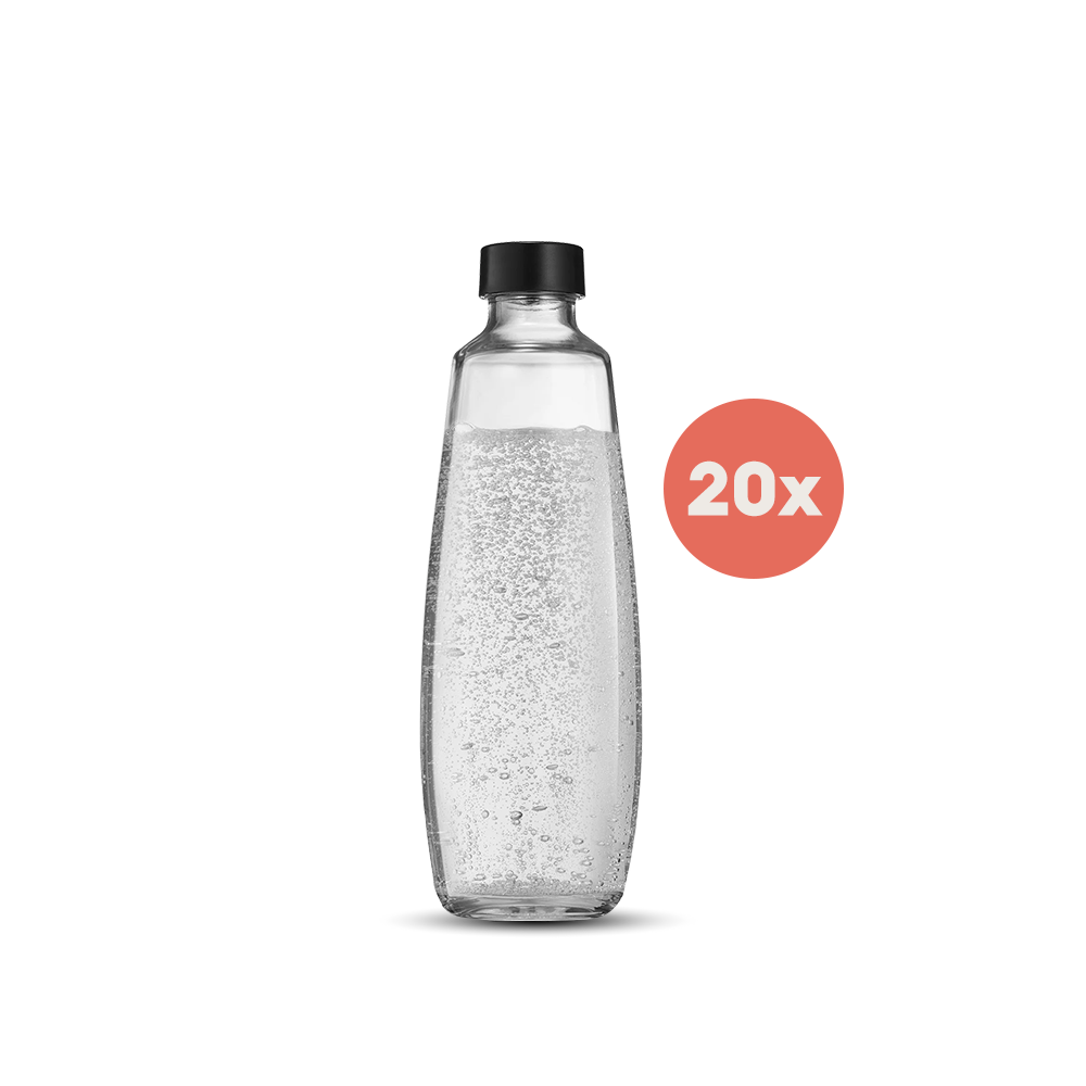 Spülmaschinenfeste Glasflasche 1L, Office Pack S (20 Stück) sodastream