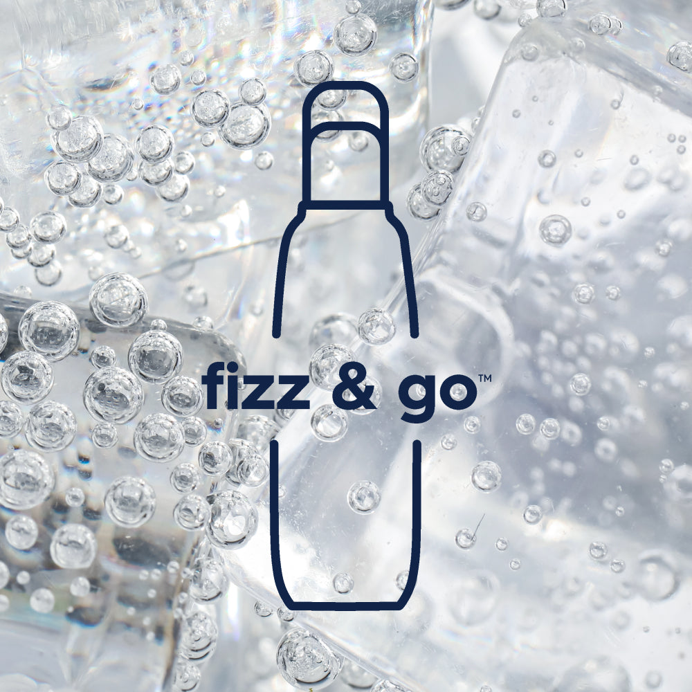 fizz & go Edelstahl Sprudlerflasche (Charcoal) 0,9 L, 1er-Pack