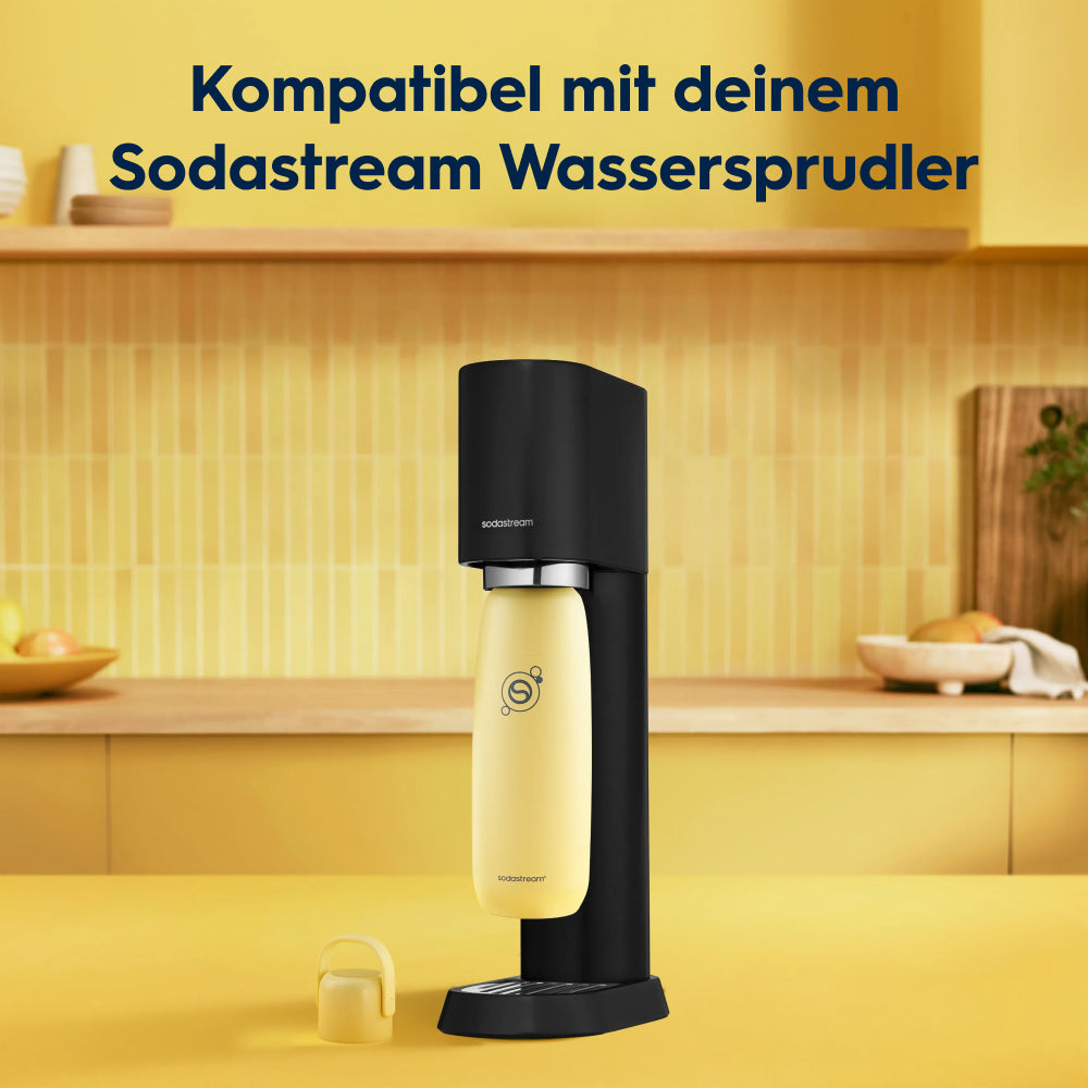 fizz & go Edelstahl Sprudlerflasche (Lemon Zest) 0,9 L, 1er-Pack