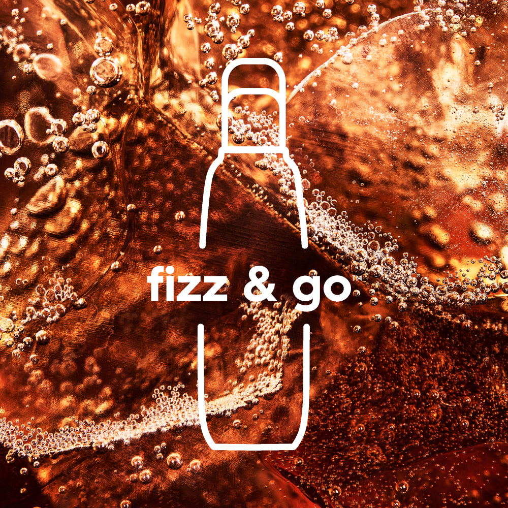 fizz & go Edelstahl Sprudlerflasche (Pomegranate) 0,9 L, 1er-Pack