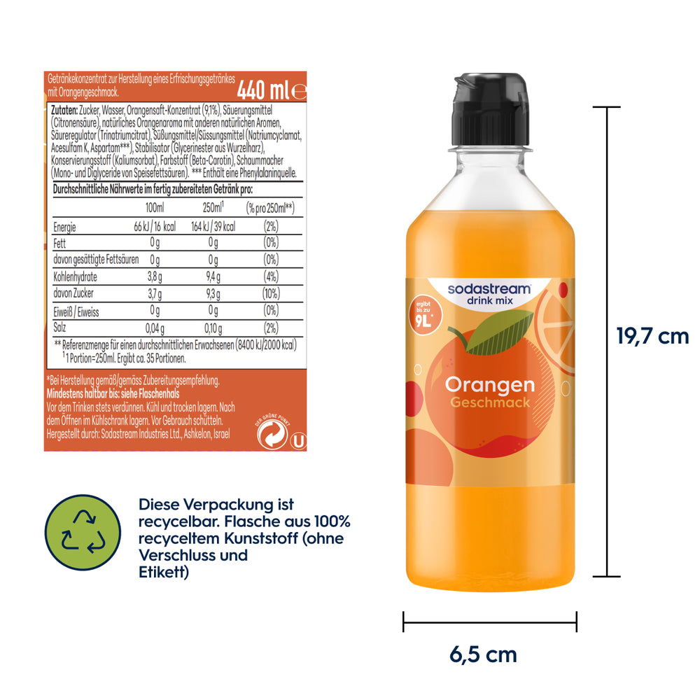 Orangen Sirup drink mix 440 ml